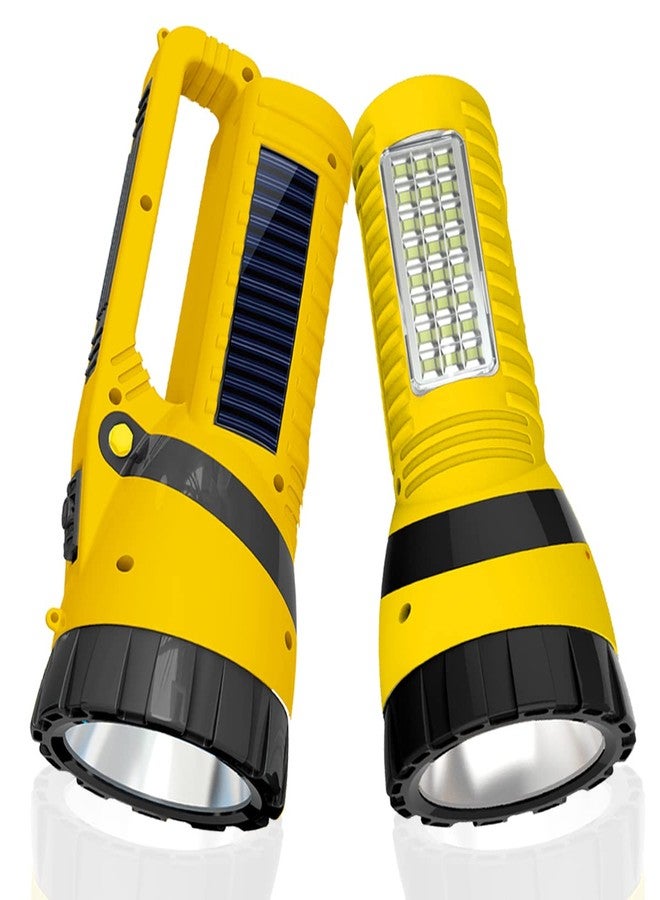 Pick Ur Needs Solar Rechargeable Emergency Long Range Search Torch Light(75 Watts + 24 SMD Yellow) - Image 1